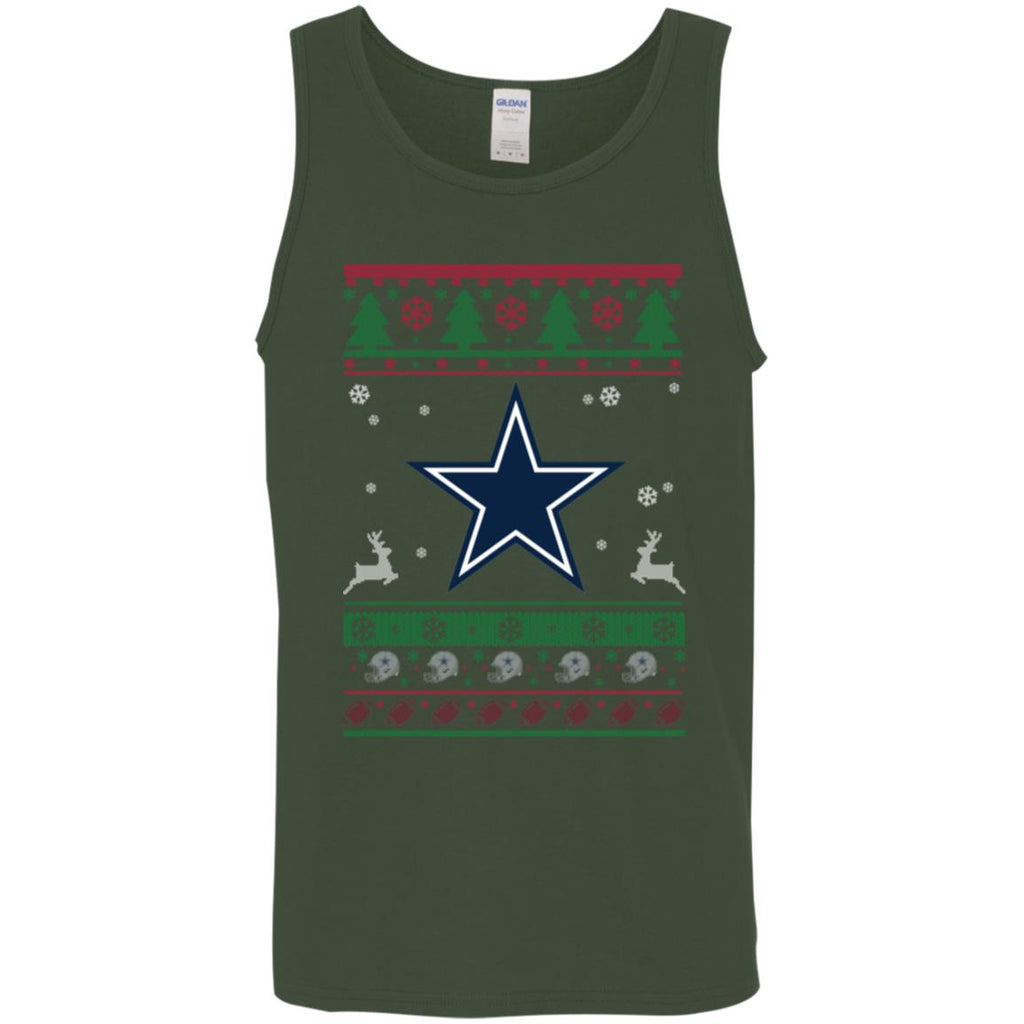 Dallas Cowboys Logo Football Teams Ugly Christmas Sweater Men Tank Top