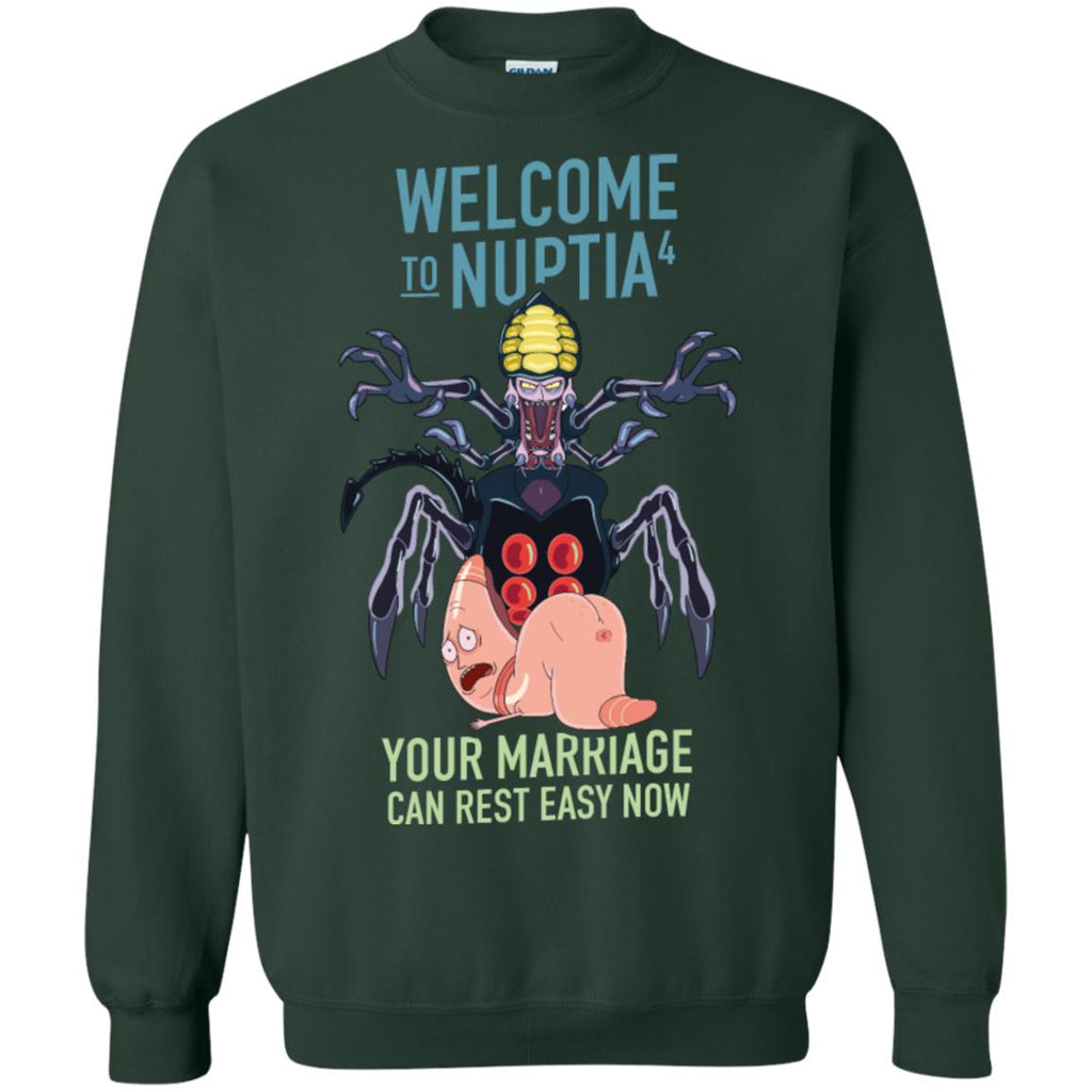 Rick And Morty Welcome To Nuptia Unisex Crewneck Pullover Sweatshirt