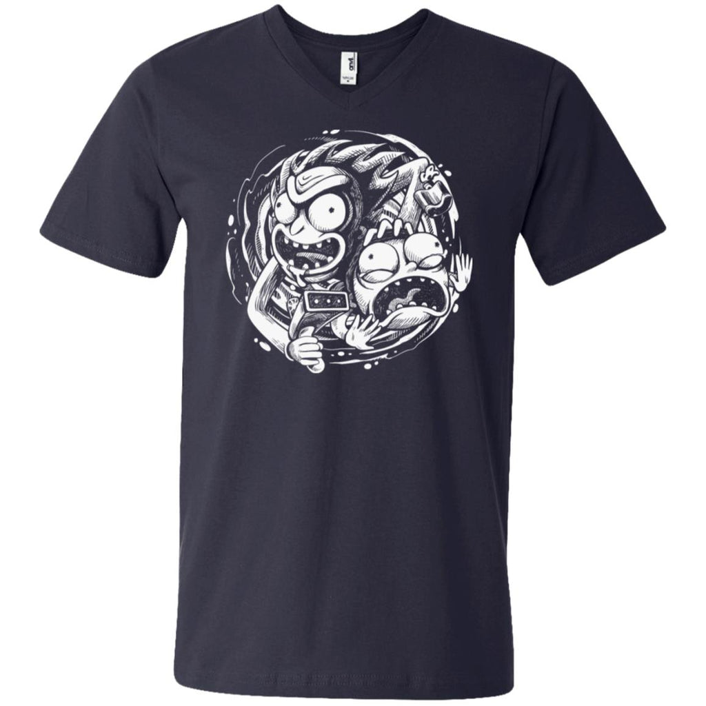 Rick And Morty Time Warp Travels Men V-Neck T-Shirt