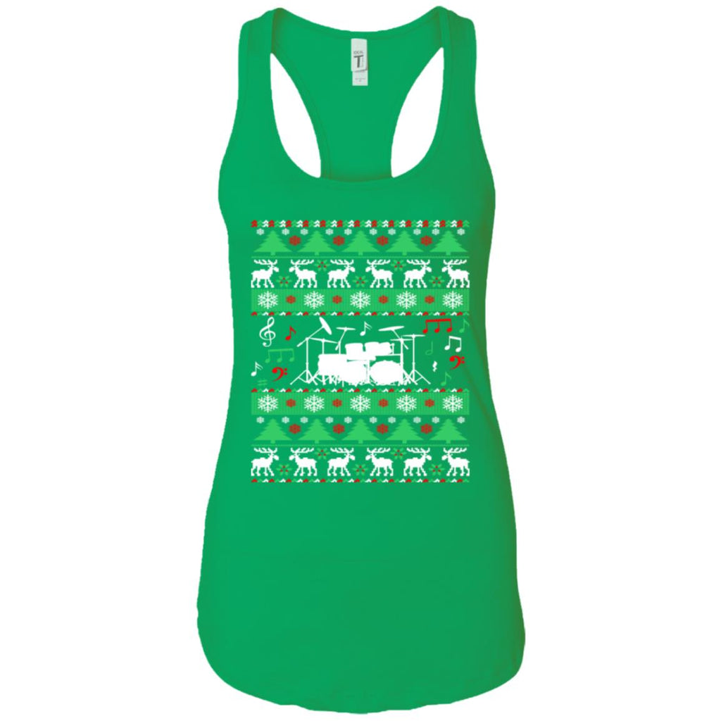 Drums Drummer Ugly Christmas Women Tank
