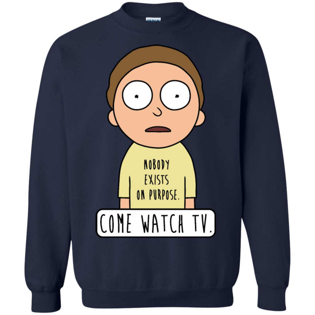 Rick And Morty Come Watch Tv Quote Unisex Crewneck Pullover Sweatshirt