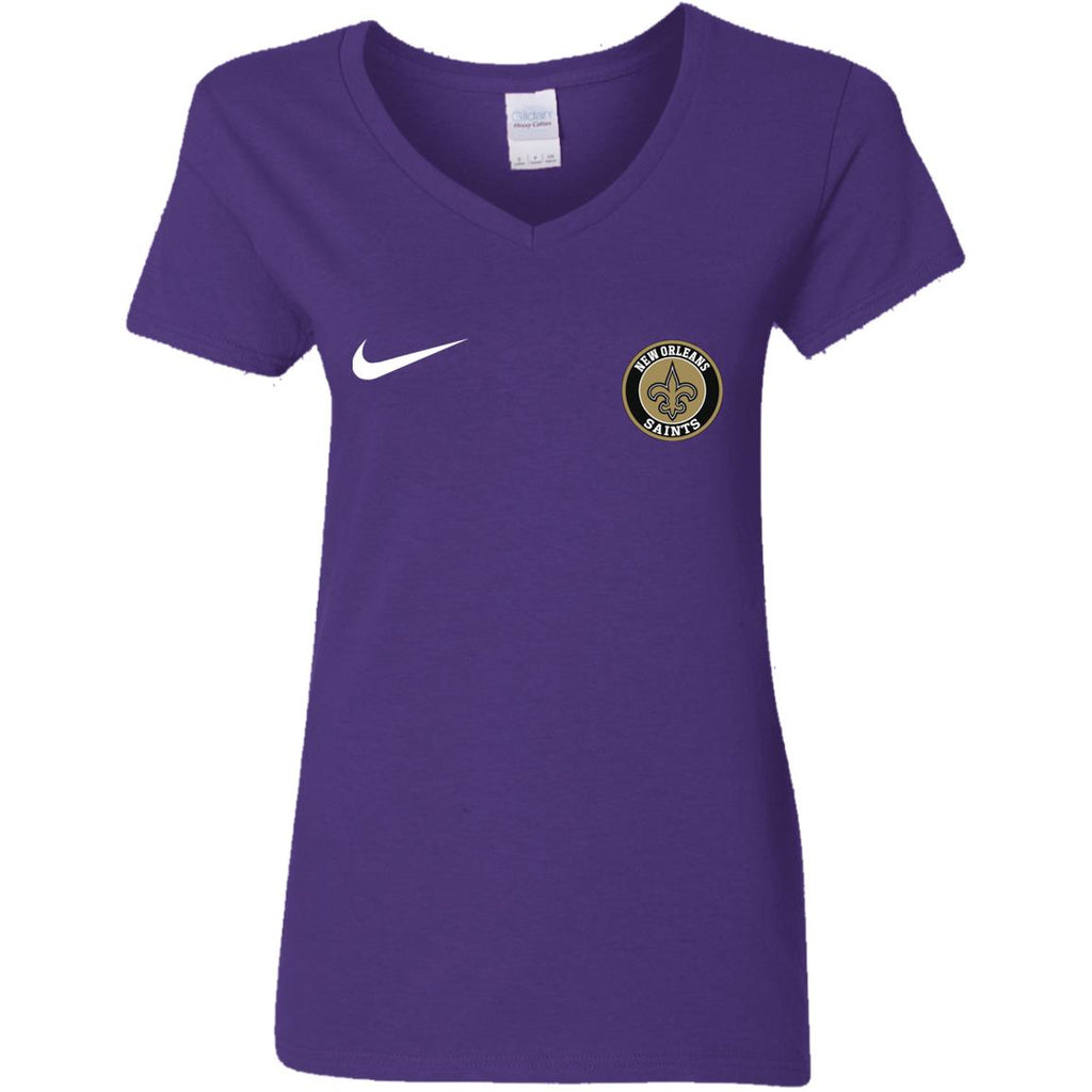 Nike New Orleans Saints Nfl Football Women V-Neck T-Shirt
