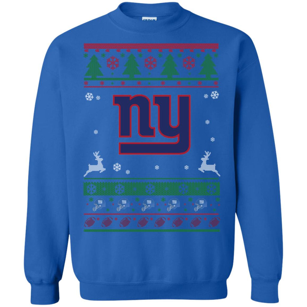New York Giants Logo Football Teams Ugly Christmas Sweater Unisex Crewneck Pullover Sweatshirt