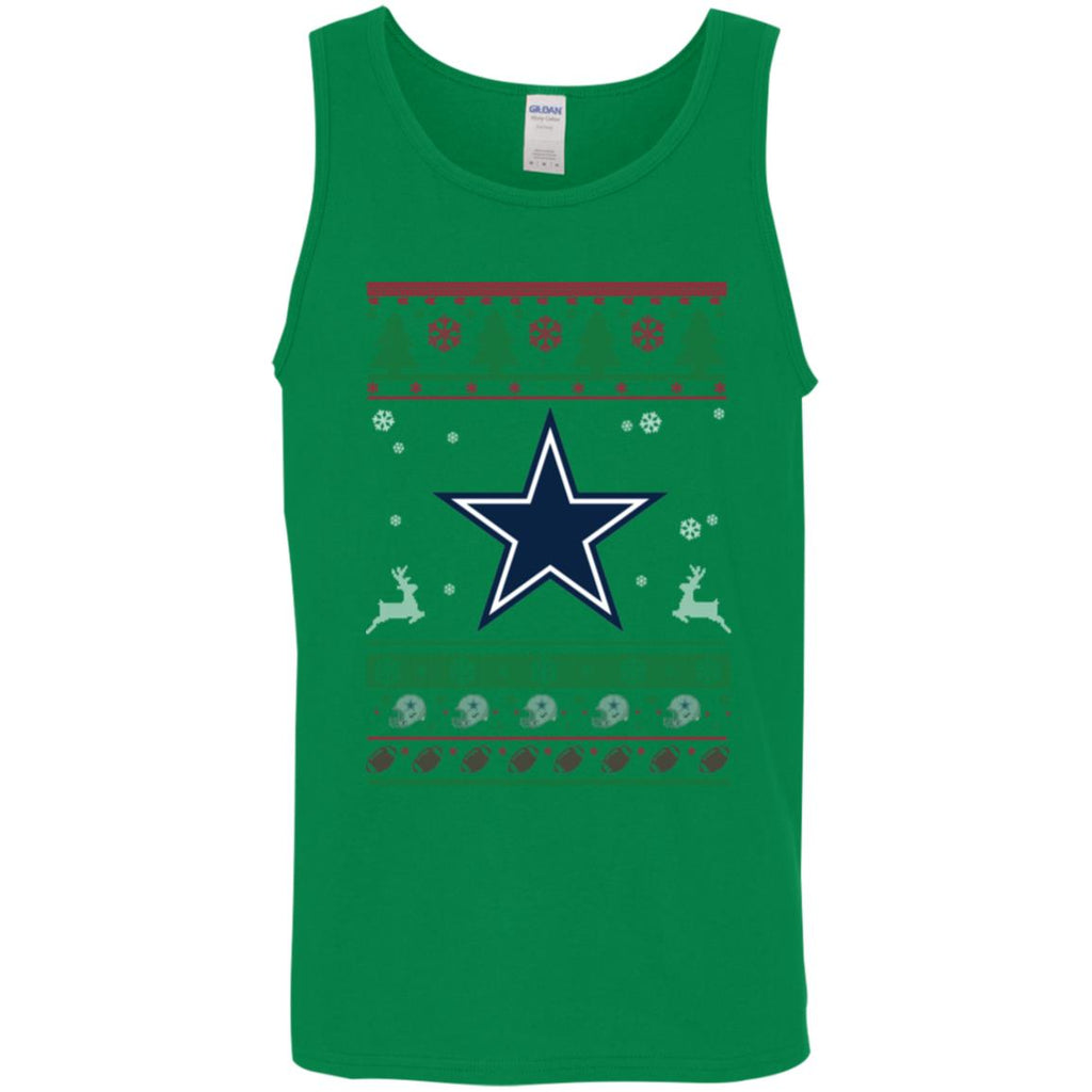 Dallas Cowboys Logo Football Teams Ugly Christmas Sweater Men Tank Top