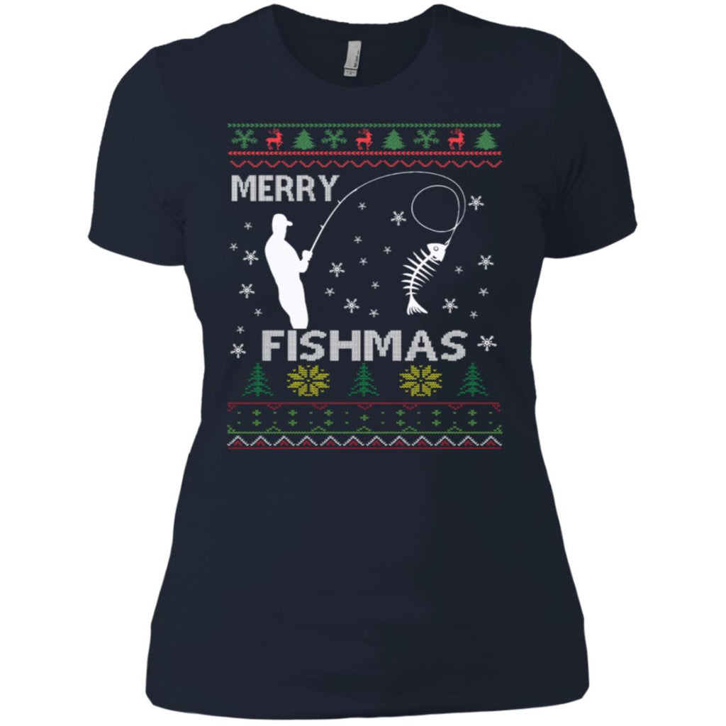 Merry Fishmas Ugly Christmas Women T-Shirt