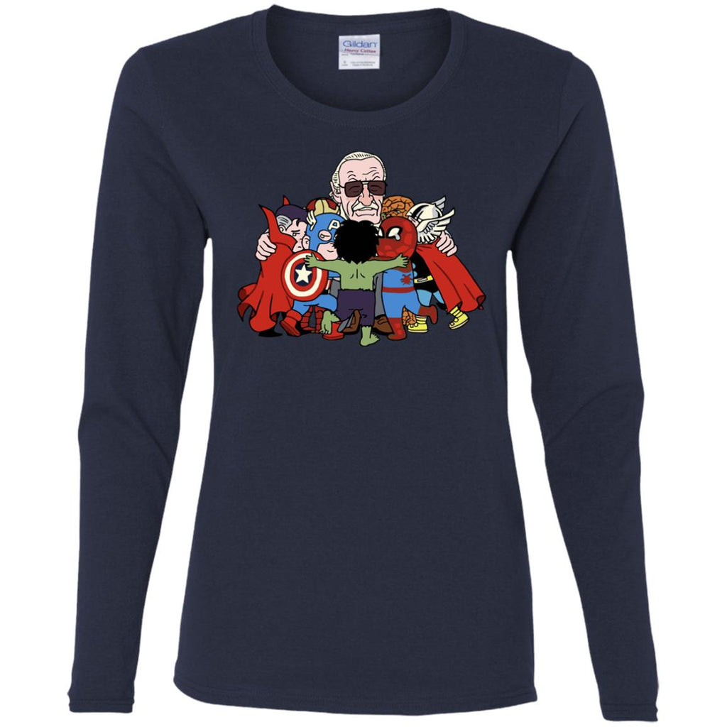 Stan Lee Shirt - Father Of Super Heroes Women Long Sleeve Shirt