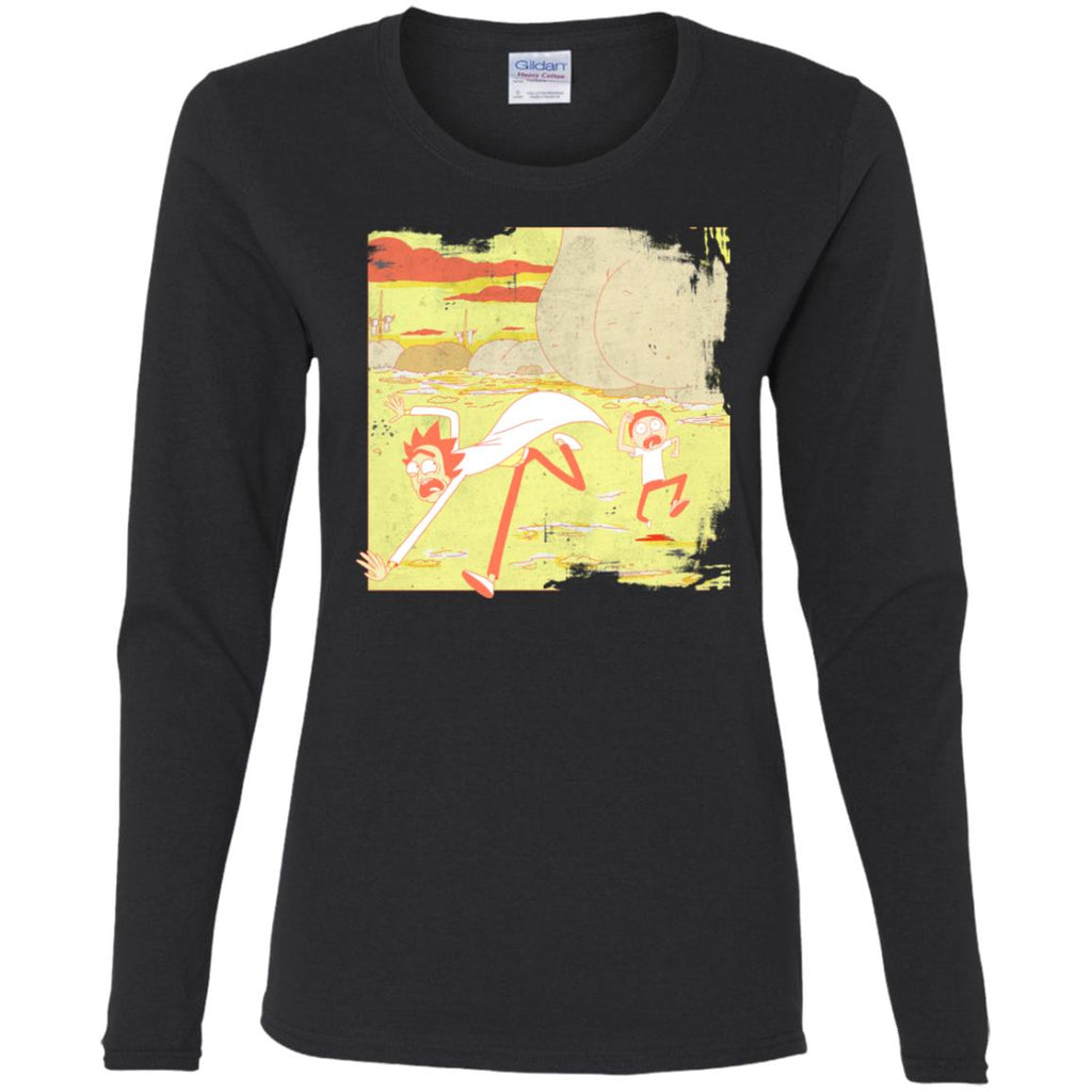 Rick And Morty Escape From Buttworld Women Long Sleeve Shirt