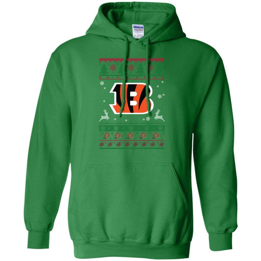Cincinnati Bengals Logo Football Teams Ugly Christmas Sweater Men Pullover Hoodie