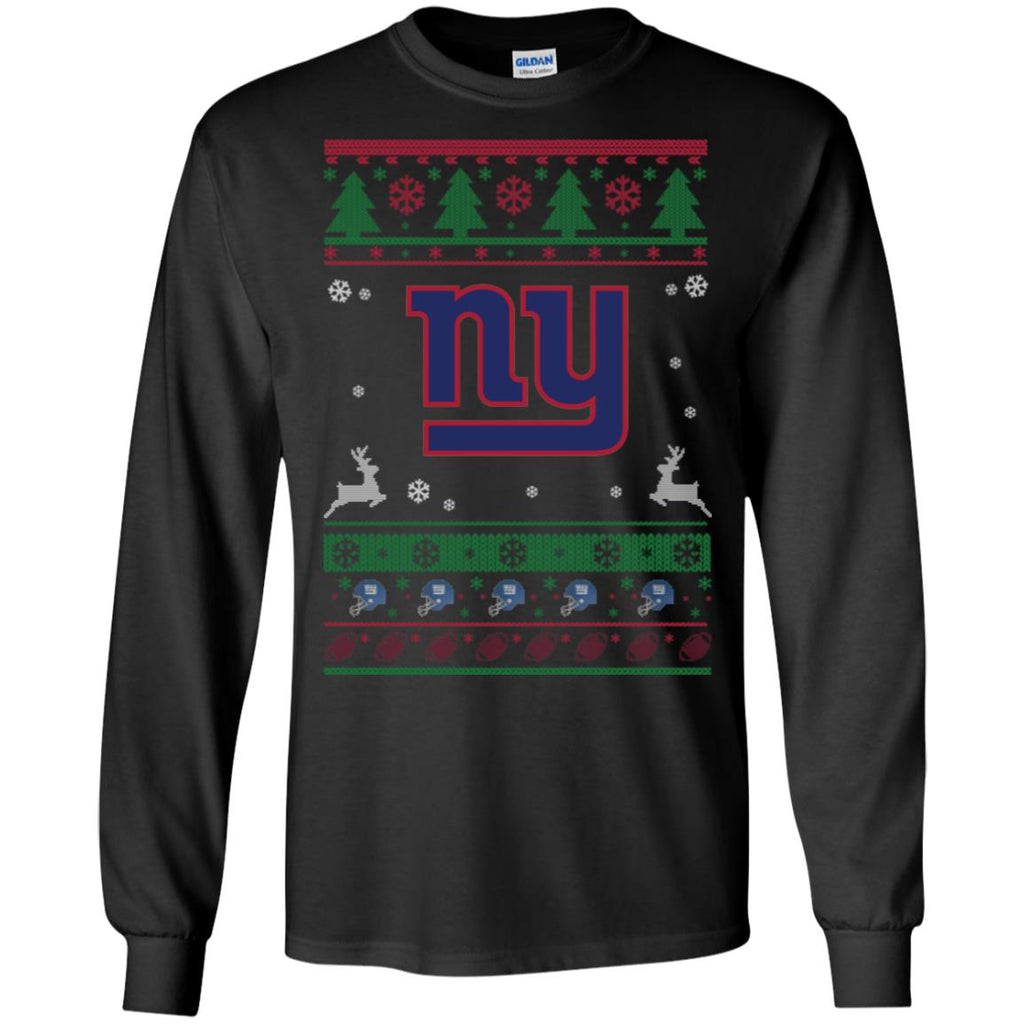New York Giants Logo Football Teams Ugly Christmas Sweater Men Long SLeeve Shirt