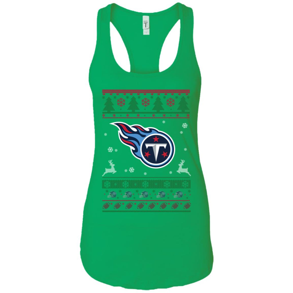 Tennessee Titans Logo Football Teams Ugly Christmas Sweater Women Tank