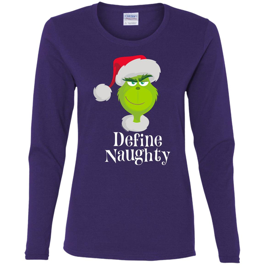 Dr. Seuss The Grinch Naughty Grinch Christmas Women Long Sleeve Shirt