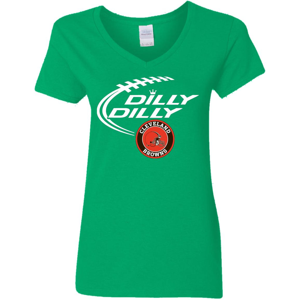 Dilly Dilly Cleverlan Browns Nfl Football Women V-Neck T-Shirt