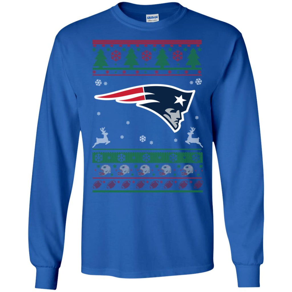 New England Patriots Logo Football Teams Ugly Christmas Sweater Men Long SLeeve Shirt