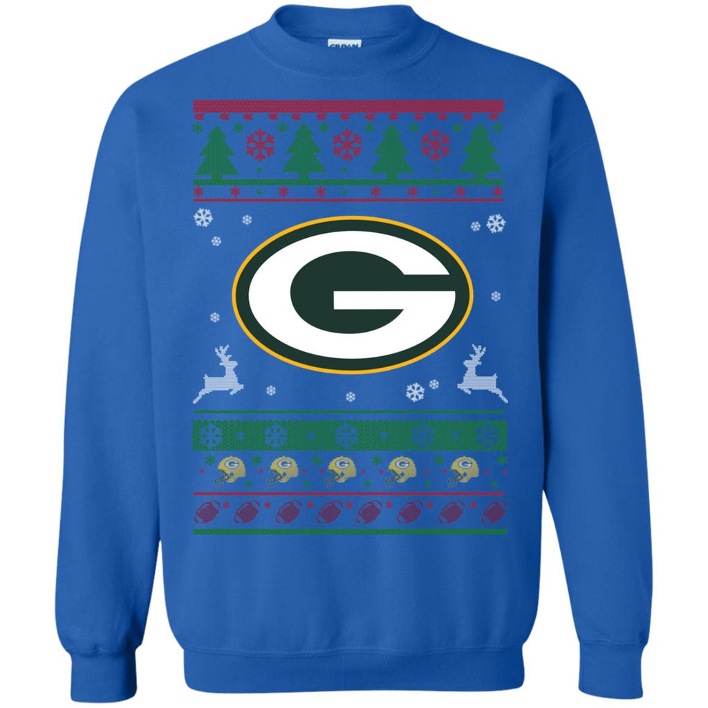 Green Bay Packers Logo Football Teams Ugly Christmas Sweater Unisex Crewneck Pullover Sweatshirt