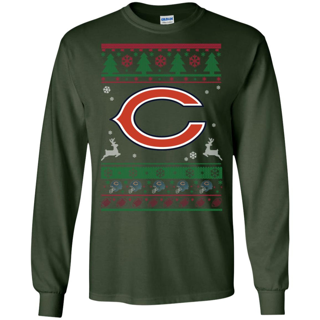 Chicago Bears Logo Football Teams Ugly Christmas Sweater Men Long SLeeve Shirt