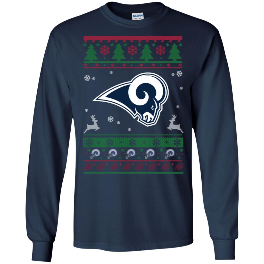 Los Angeles Rams Logo Football Teams Ugly Christmas Sweater Men Long SLeeve Shirt
