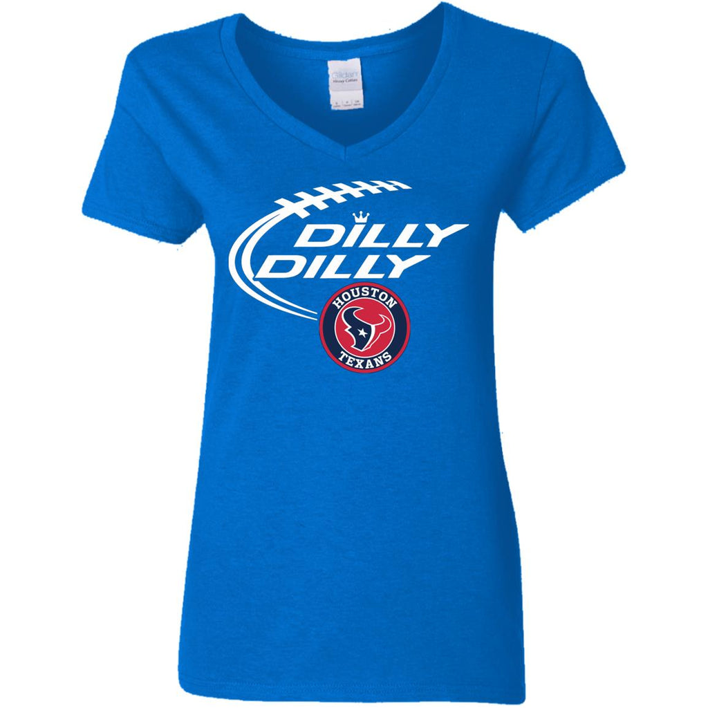 Dilly Dilly Houston Texans Nfl Football Women V-Neck T-Shirt