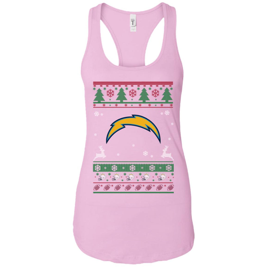 Los Angeles Chargers Logo Football Teams Ugly Christmas Sweater Women Tank