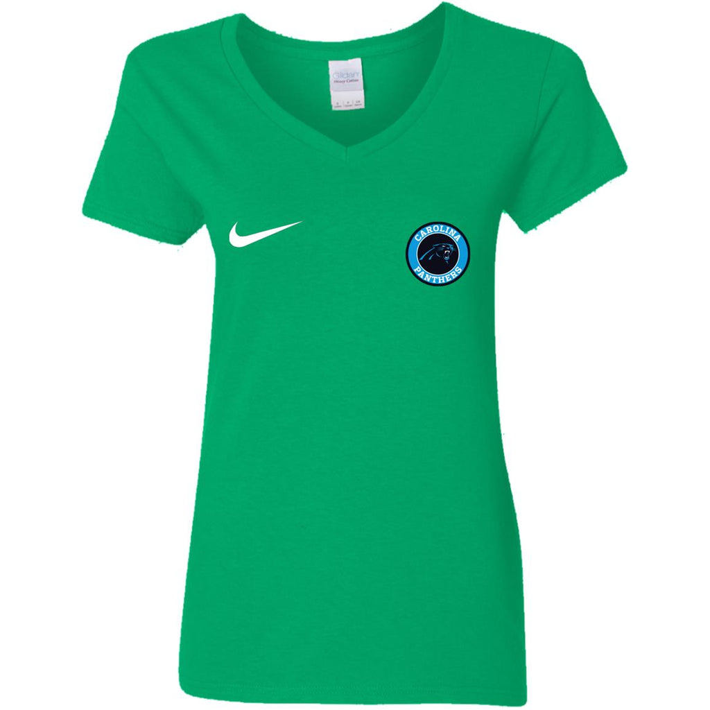 Nike Carolina Panthers Nfl Football Women V-Neck T-Shirt