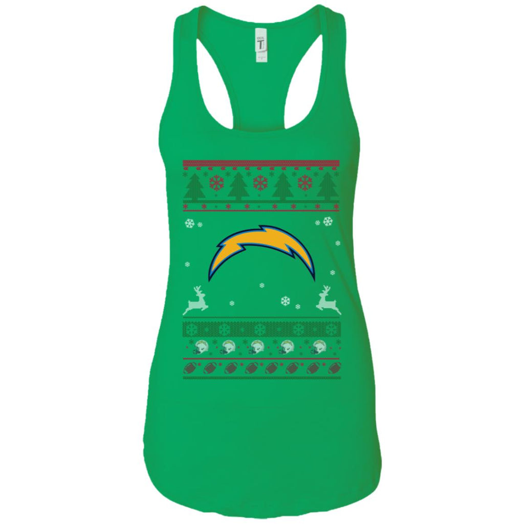Los Angeles Chargers Logo Football Teams Ugly Christmas Sweater Women Tank