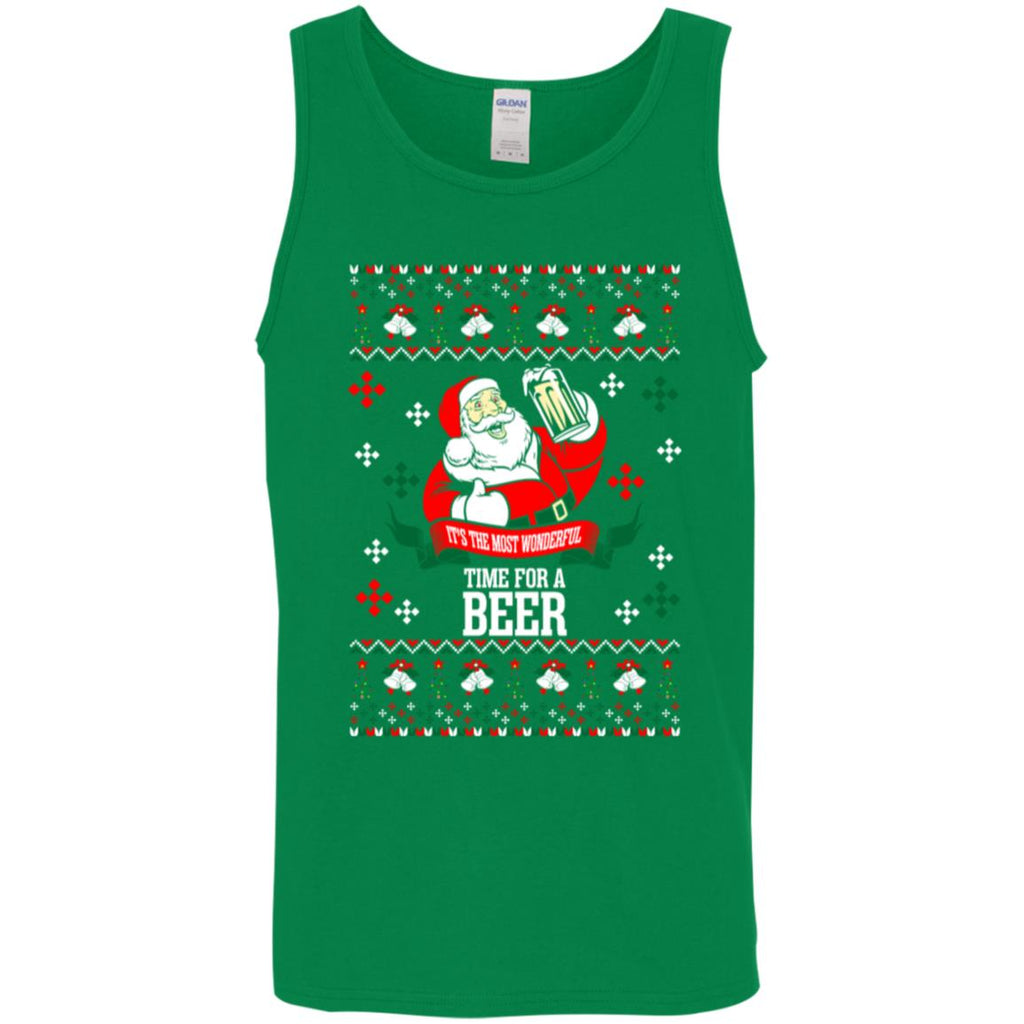 It's The Most Wonderful Time For A Beer Ugly Christmas Men Tank Top