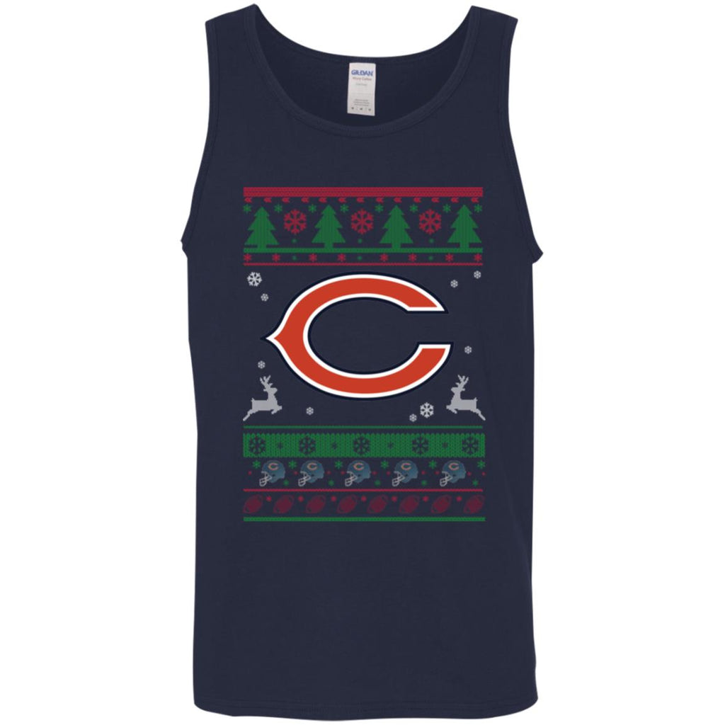 Chicago Bears Logo Football Teams Ugly Christmas Sweater Men Tank Top
