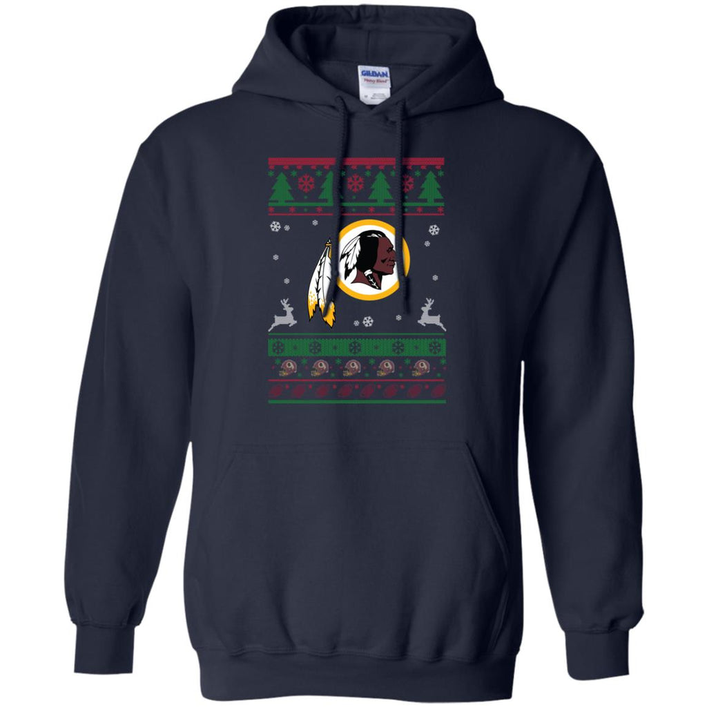 Washington Redskins Logo Football Teams Ugly Christmas Sweater Men Pullover Hoodie