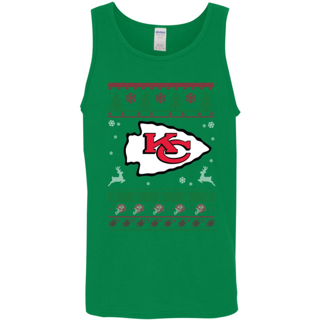 Kansas City Chiefs Logo Football Teams Ugly Christmas Sweater Men Tank Top