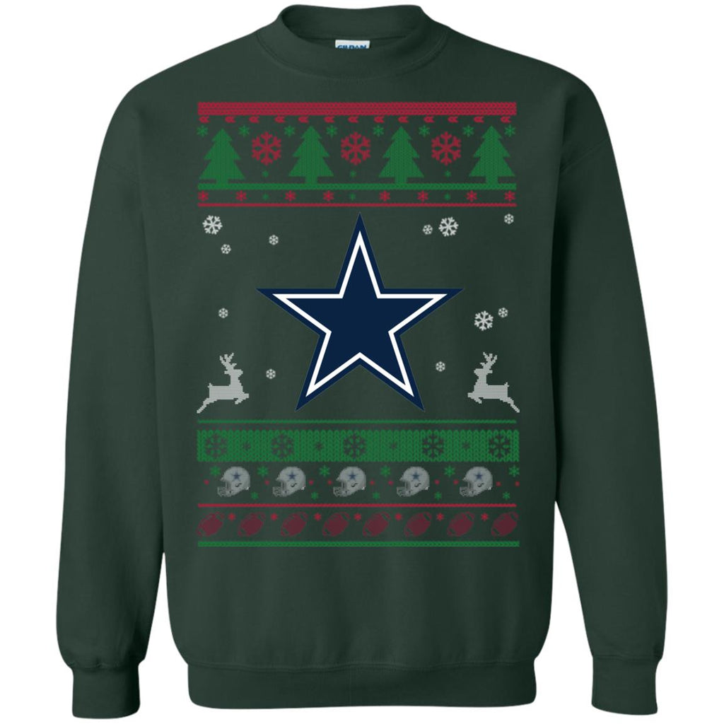 Dallas Cowboys Logo Football Teams Ugly Christmas Sweater Unisex Crewneck Pullover Sweatshirt