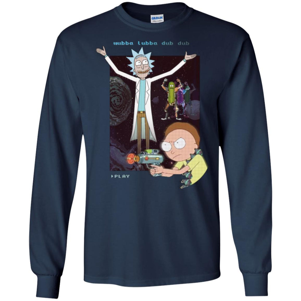 Rick And Morty Retro Video Game Men Long SLeeve Shirt