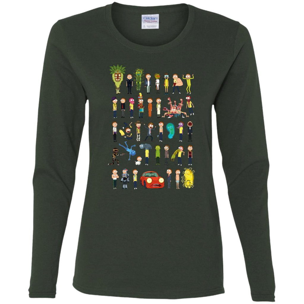 Ricky And Morty The Many Morty's Women Long Sleeve Shirt