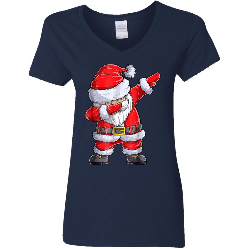 Dabbing Santa Shirt Christmas Boys Kids Men Xmas Gifts Tees Women V-Neck T-Shirt