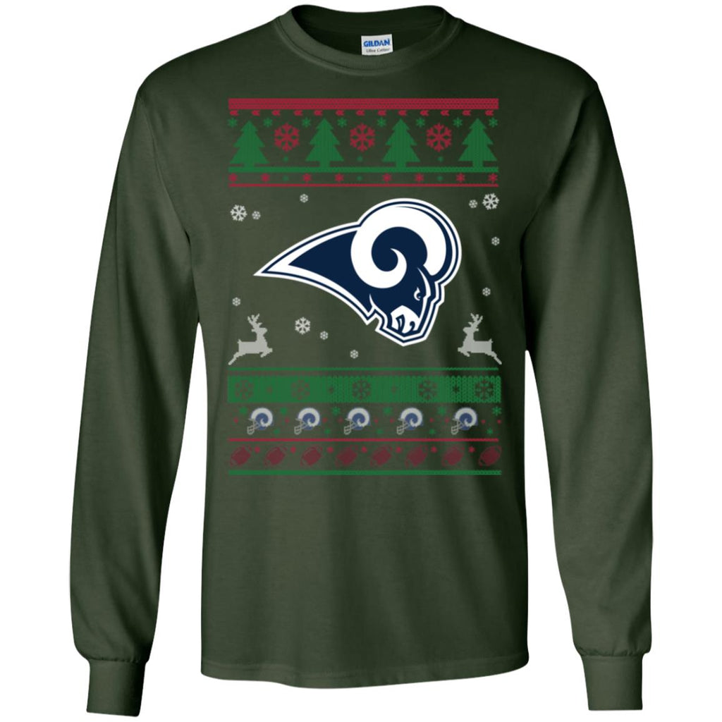 Los Angeles Rams Logo Football Teams Ugly Christmas Sweater Men Long SLeeve Shirt
