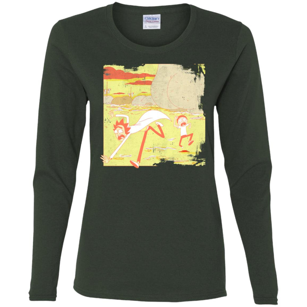Rick And Morty Escape From Buttworld Women Long Sleeve Shirt