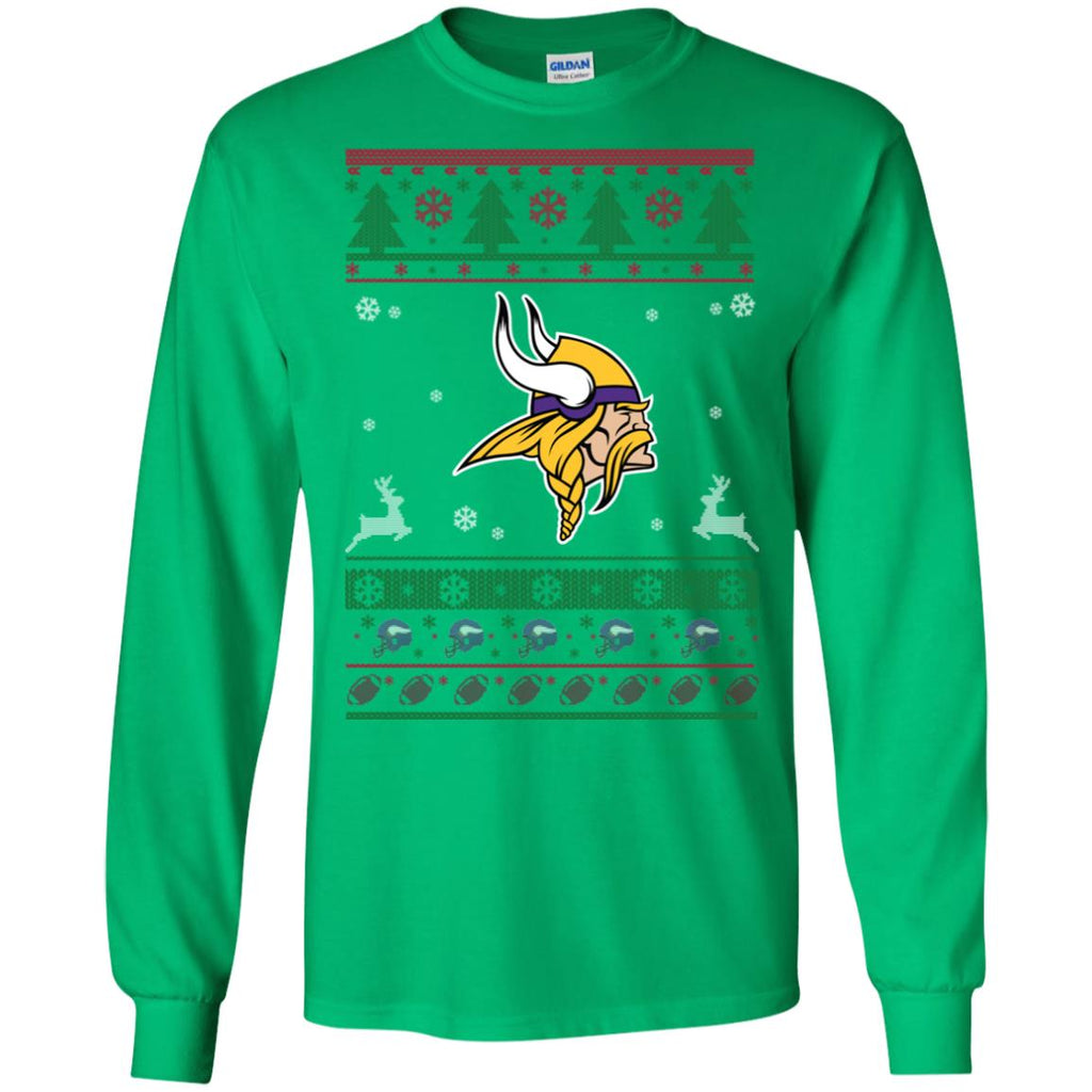 Minnesota Vikings Logo Football Teams Ugly Christmas Sweater Men Long SLeeve Shirt