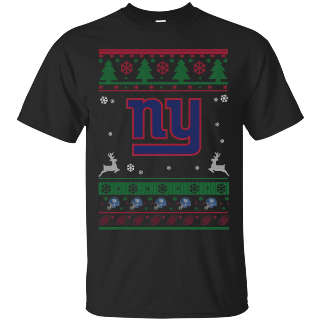 New York Giants Logo Football Teams Ugly Christmas Sweater Men T-Shirt