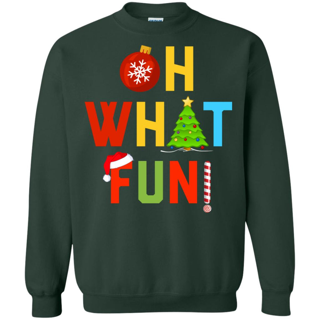 Oh What Fun Merry Christmas Unisex Crewneck Pullover Sweatshirt