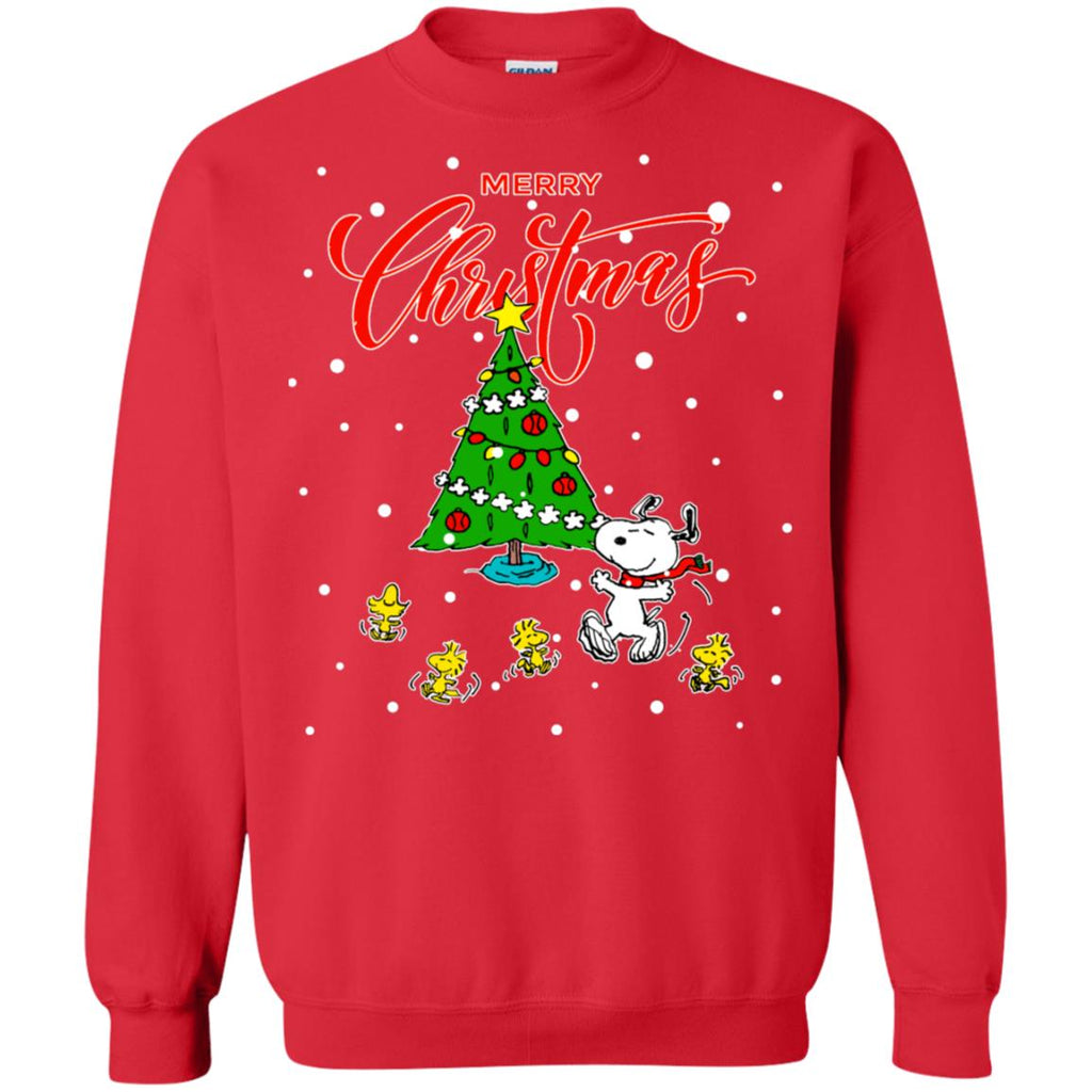 Peanuts-snoopy Christmas Tree Unisex Crewneck Pullover Sweatshirt