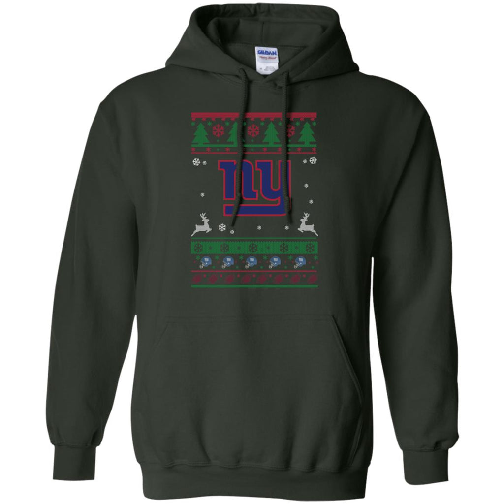 New York Giants Logo Football Teams Ugly Christmas Sweater Men Pullover Hoodie