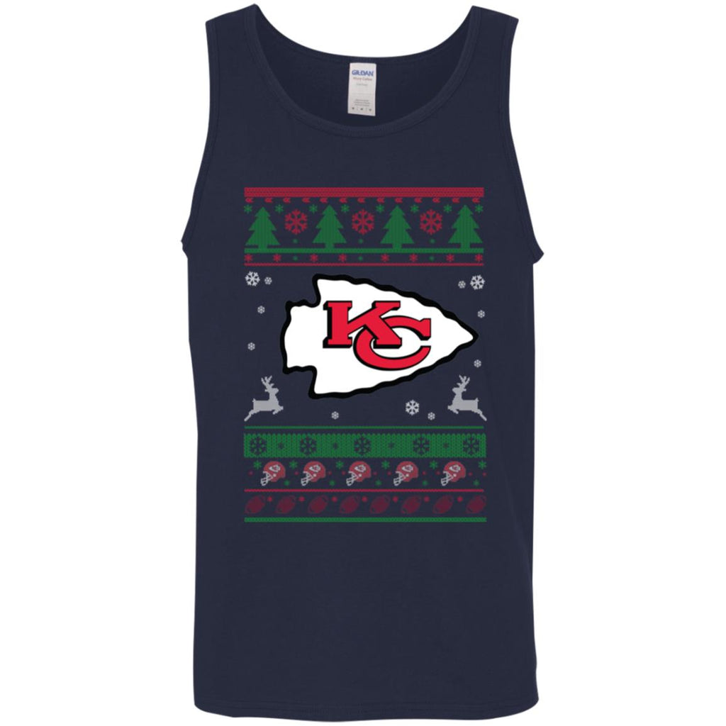 Kansas City Chiefs Logo Football Teams Ugly Christmas Sweater Men Tank Top