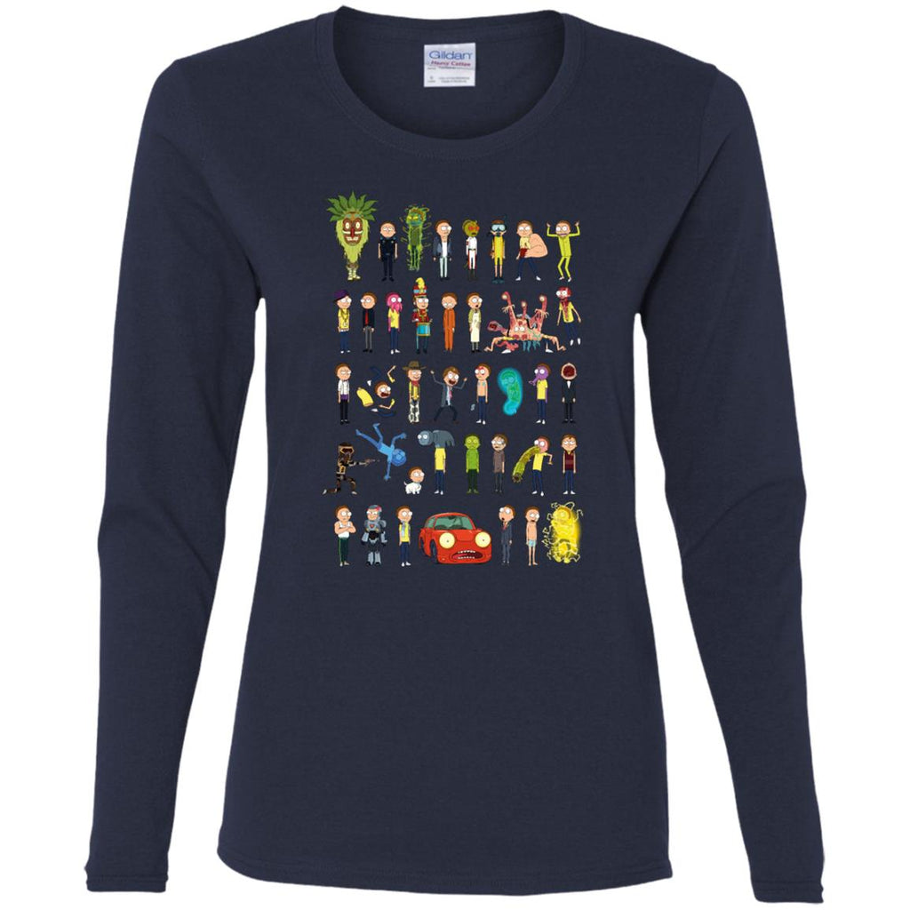 Ricky And Morty The Many Morty's Women Long Sleeve Shirt