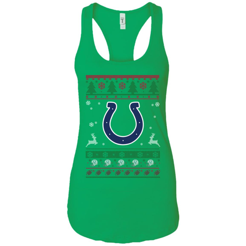 Indianapolis Colts Logo Football Teams Ugly Christmas Sweater Women Tank