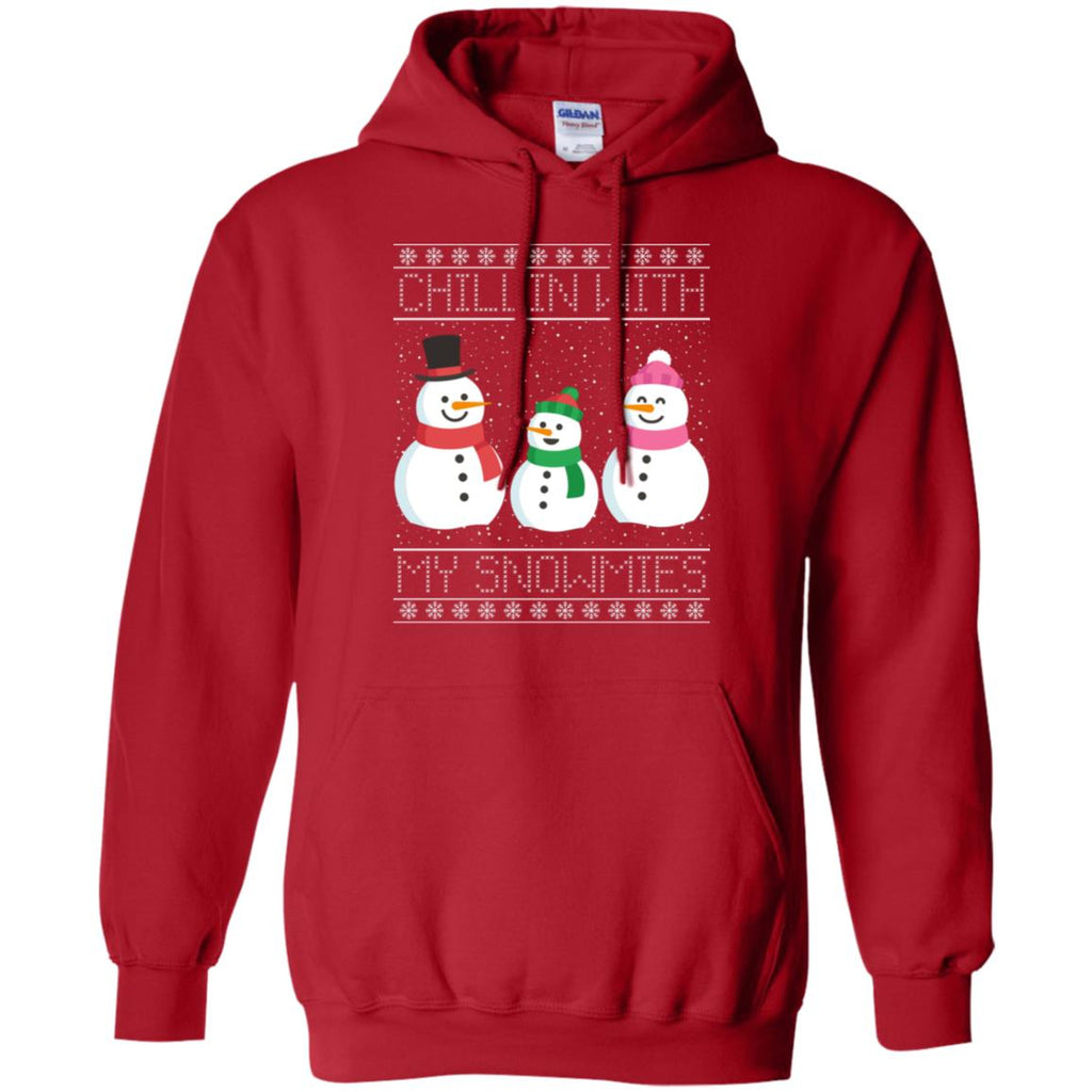 Chillin With My Snowmies Snowman Christmas Men Pullover Hoodie