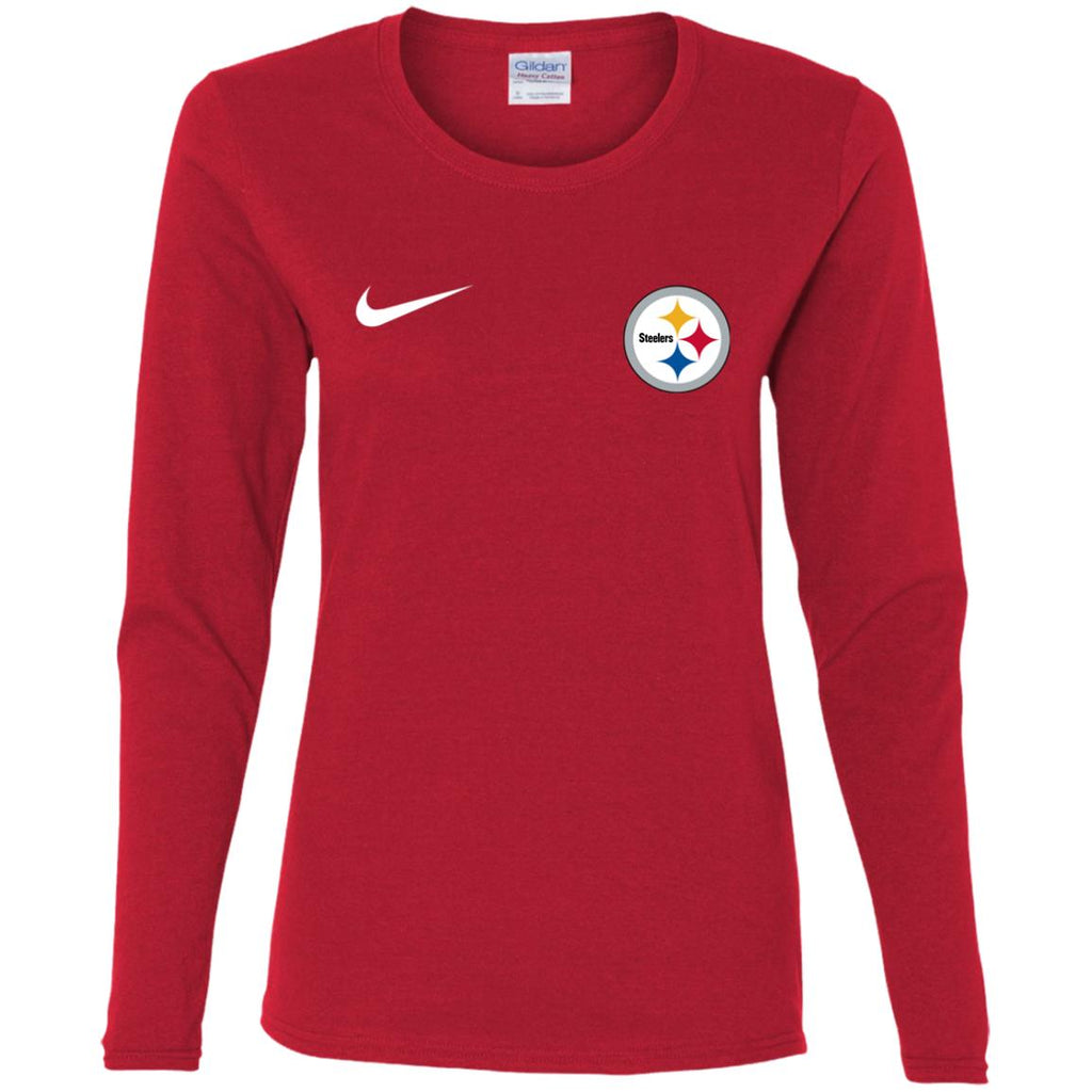 Nike Pittsburgh Steelers Logo Nfl Football Women Long Sleeve Shirt