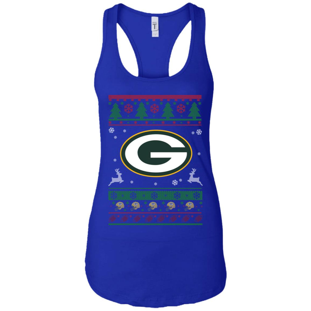 Green Bay Packers Logo Football Teams Ugly Christmas Sweater Women Tank