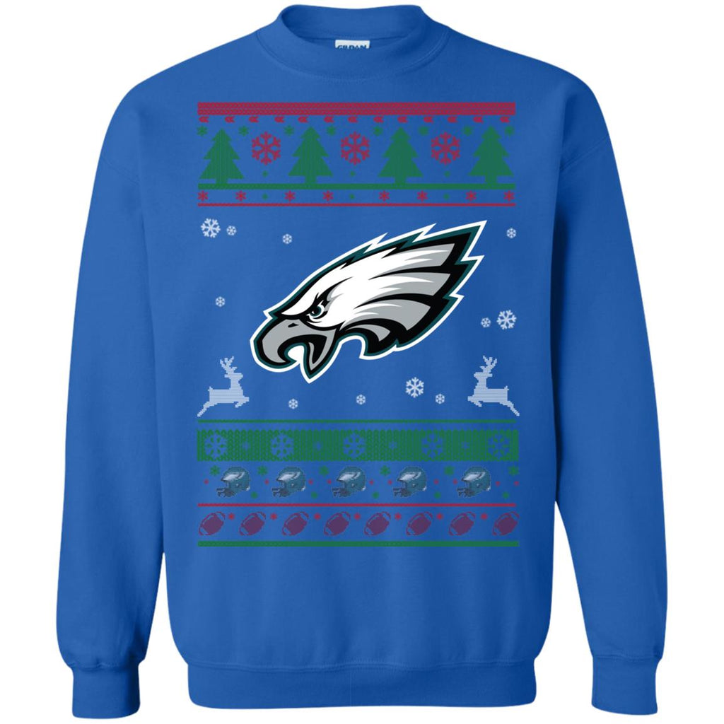 Philadelphia Eagles Logo Football Teams Ugly Christmas Sweater Unisex Crewneck Pullover Sweatshirt