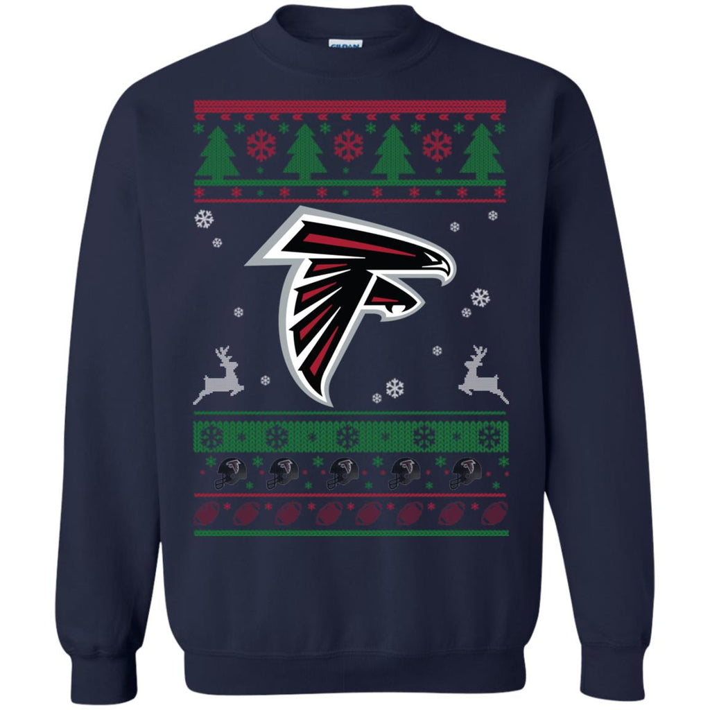 Atlanta Falcons Logo Football Teams Ugly Christmas Sweater Unisex Crewneck Pullover Sweatshirt