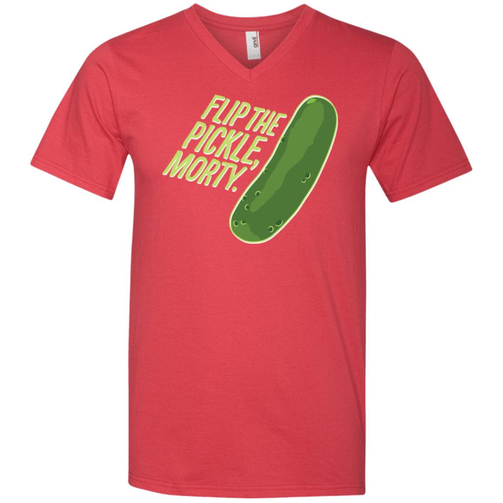 Rick And Morty Flip The Pickle Quote Men V-Neck T-Shirt