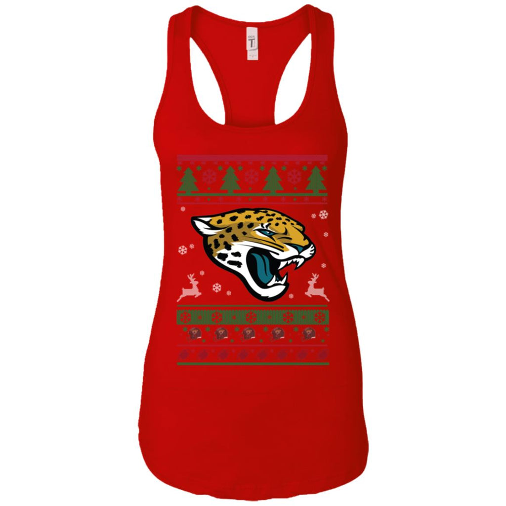 Jacksonville Jaguars Logo Football Teams Ugly Christmas Sweater Women Tank