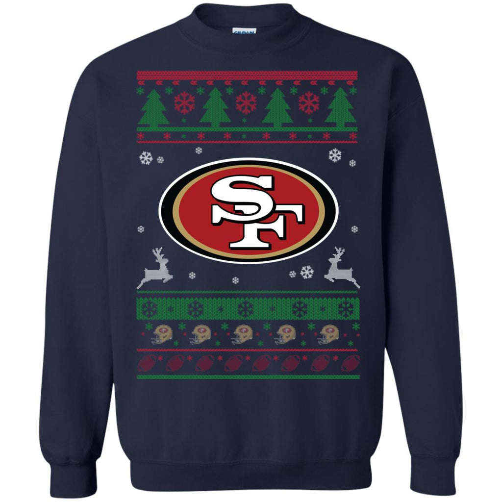 San Francisco 49ers Logo Football Teams Ugly Christmas Sweater Unisex Crewneck Pullover Sweatshirt